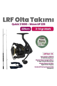 Okuma Dam Quick 3 1000 Fd 9+1 BB Olta Makinesi - Wave Up Spin 229cm 3-14gr 2 Parça Olta Kamışı Lrf S